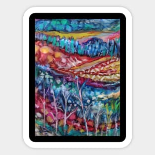 "America the Beautiful" Colorful Digital Abstract (Jean B. Fitzgerald) Sticker
